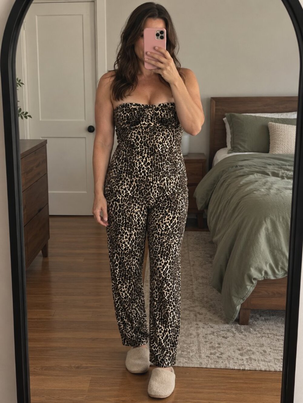 ASOS Leopard Strapless Bustier Jumpsuit US 10 UK 14